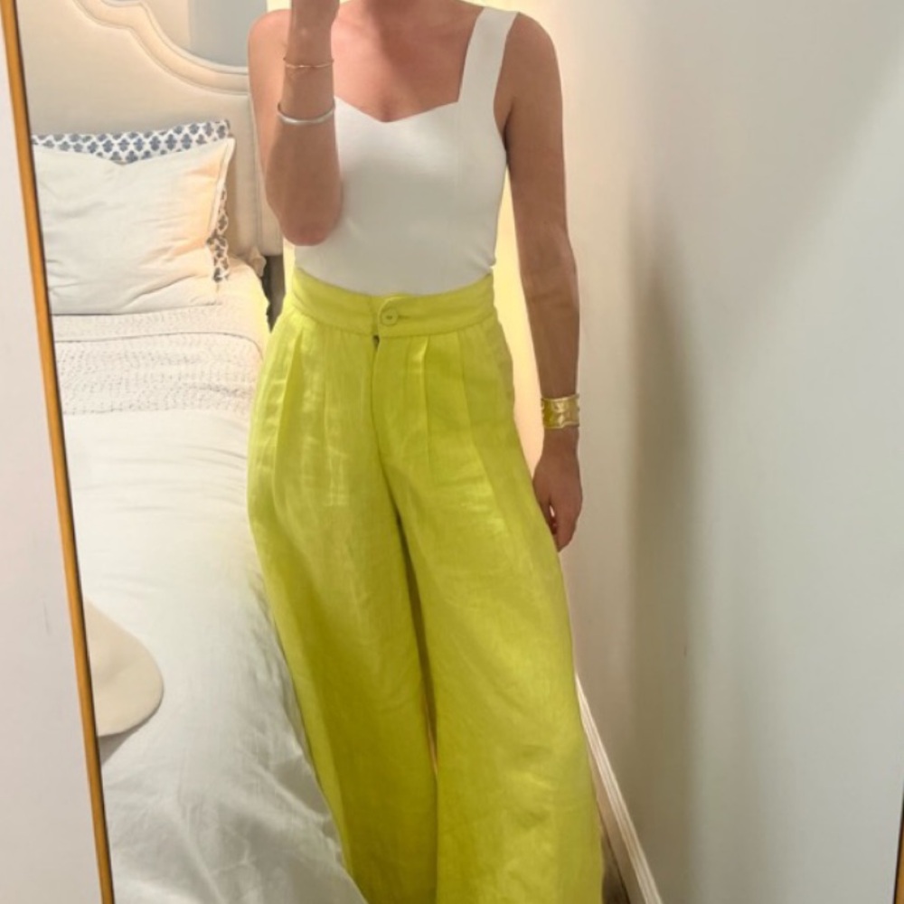 Rhode Yellow Linen Trousers